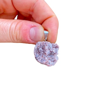 Raw Lepidolite Necklace - Raw Lepidolite Pendant - Crystal Necklace - Rough Lepidolite Crystal Pendant - Raw Lepidolite Jewelry