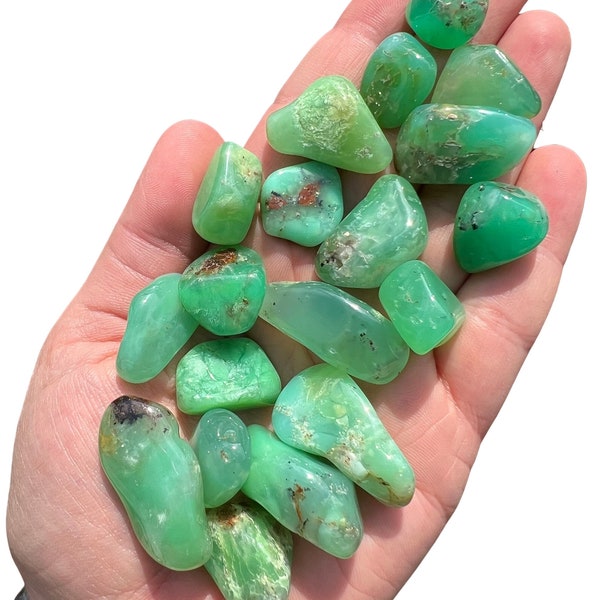 Chrysoprase Tumbled Stone - Grade A - Multiple Sizes Available - Tumbled Chrysoprase Crystal - Polished Green Chrysoprase Gemstone