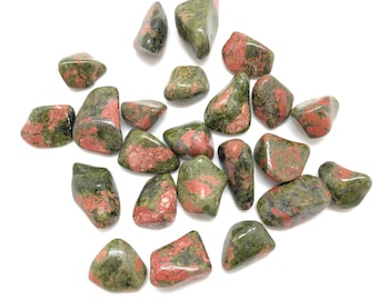 Unakite Tumbled Stone - Multiple Sizes Available - Tumbled Unakite Crystal - Polished Unakite Gemstone - Green and Pink Healing Crystal