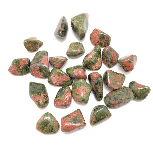Unakite Tumbled Stone - Multiple Sizes Available - Tumbled Unakite Crystal - Polished Unakite Gemstone - Green and Pink Healing Crystal