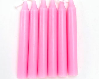 Pink Candle (4") - Ritual Candle - Pink Chime Candle - Unscented Candle - Chime Ritual Candles - Intention Candles - Pink Spell Candle