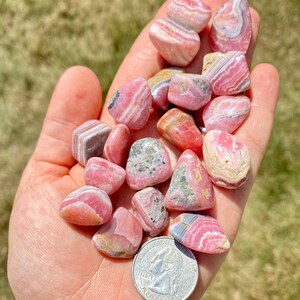 Rhodochrosite Tumbled Crystal 0.5 1.5 Grade AA Tumbled Rhodochrosite Stone Pink Rhodochrosite Gemstone Heart Healer Crystal image 2