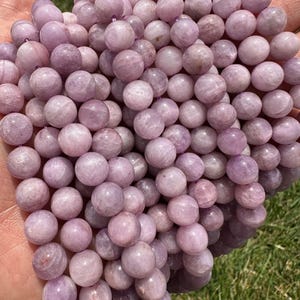 Kunzite Bead Strands - Grade AA Kunzite - 8mm Beads - Pink Kunzite Crystal Beads - Round Beads for Jewelry Making - Pink Gemstone Beads