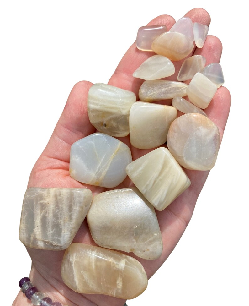 Moonstone Crystal 0.5 2 Tumbled Stones Light Etsy UK