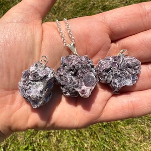 Lepidolite Raw Pendant (extra quality)