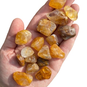 Golden Healer Quartz Stone Dark (0.25&quot; - 1.75&quot;) Tumbled Stone - Golden Healer Quartz Crystal - Golden Healer Crystal - Golden Healer Stone