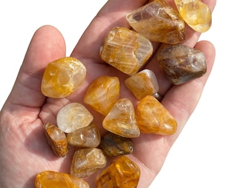 Golden Healer Quartz Stone Dark (0.25" - 1.75") Tumbled Stone - Golden Healer Quartz Crystal - Golden Healer Crystal - Golden Healer Stone