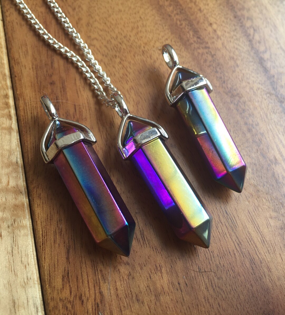 Buy Rainbow Aura Quartz Pendant Titanium Aura Quartz Necklace Titanium  Quartz Flame Aura Quartz Flame Aura Jewelry Crystal Necklace Online 