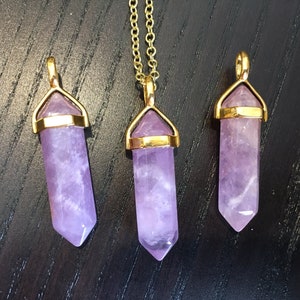 Amethyst Polished Point Pendant - Amethyst Necklace - Crystal Necklace - Purple Crystal Point Pendant - Amethyst Crystal Pendant