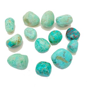 Peruvian Turquoise Tumbled Stone Chrysocolla Tumbled Turquoise Crystal Polished Blue Turquoise Stone From Peru Natural Turquoise image 3
