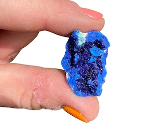 Raw Azurite Crystal - Raw Azurite Stone - Raw Azurite Blueberry - Azurite Cluster - Rough Azurite Crystal - Bright Blue Azurite + Malachite
