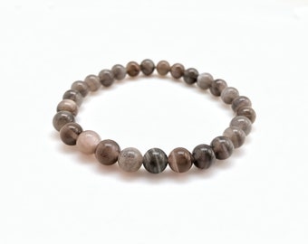Black Moonstone Bracelet - Elastic Bracelet - Grey Moonstone Crystal - Black  Moonstone Jewelry - Stretch Bracelet - Genuine Black Moonstone