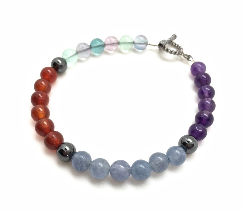 Healing Crystal Bracelet 6mm Amethyst Bracelet Rainbow - Etsy