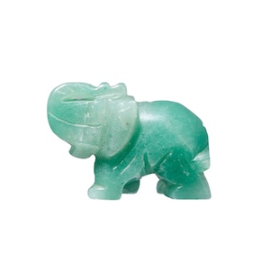 Green Aventurine Elephant (2&quot;) Green Aventurine Crystal Elephant - Miniature Elephant Figurine - Elephant Gifts - Green Elephant Decor