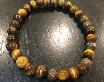 Tigers Eye - Tiger Eye Bracelet - Crystal Bracelet - Tigers Eye Jewelry - Elastic Bracelet - Stack Bracelet - Real Gemstone Bracelet