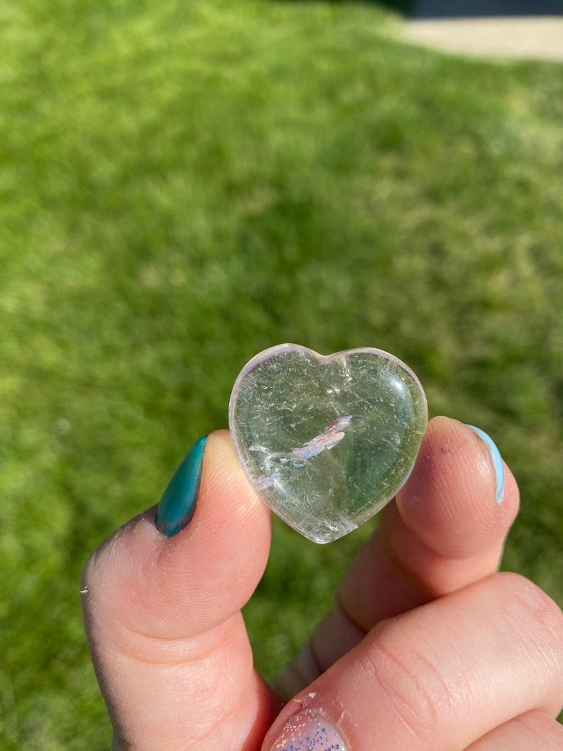 Clear Quartz Crystal Heart (0.75"-1.5") Tumbled Clear Quartz Heart Stone - Polished Crystal Clear Quartz - Clear Quartz Stone Heart image 5