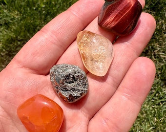 Motivation & Courage Stone Set - Crystals for Motivation - Stones for Courage - Crystals for Positive Energy - Uplifting Crystal Set