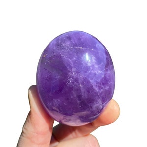 Amethyst Crystal Palm Stone (1&quot; - 3&quot;) Amethyst Palm Stone - Polished Amethyst Worry Crystal - Tumbled Purple Amethyst  - Amethyst Gemstone
