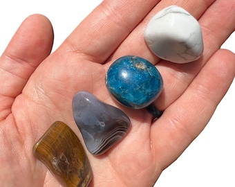 Zwilling Sternzeichen Kristall-Set - Gemini Sternzeichen Steine - Metaphysische Kristalle - Astrologie Geschenk - Poliertes Zwillings-Kristallgeschenk-Set