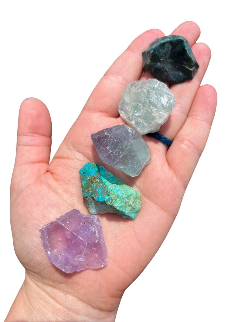 Pisces Zodiac Crystal Set - Raw Pisces Zodiac Crystals - Metaphysical Crystals - Astrology Gift - Rough Pisces Stone Kit - Pisces Birthstone image 4