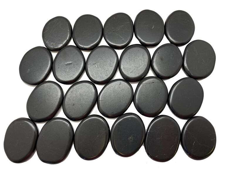 Shungite Worry Stone (1.25" - 2") Polished Shungite Crystal - Genuine Shungite Crystal Worry Stone - Shungite Palm Stone - EMF Protection image 8