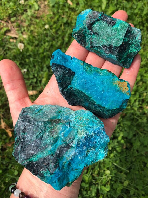 Raw Chrysocolla Stone From Peru Rough Chrysocolla Raw Etsy