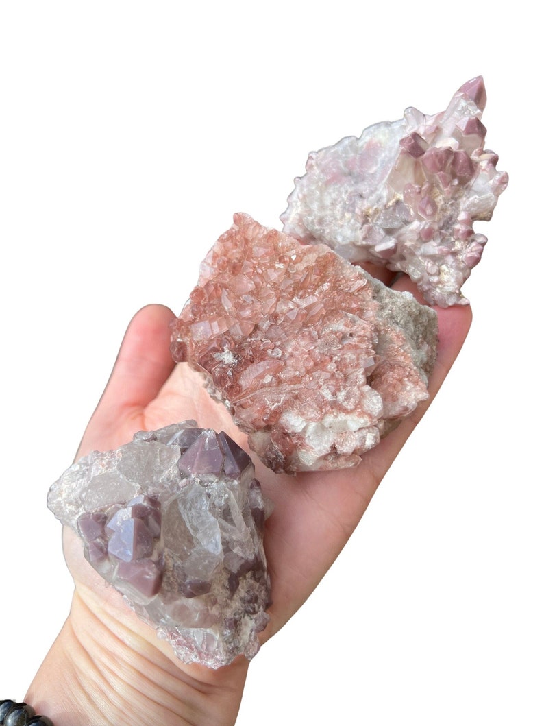 Lithium Quartz Cluster Lithium Quartz Crystal Raw Lithium Quartz Crystal Cluster Rough Pink Lithium Quartz Natural Brazilian Quartz image 8