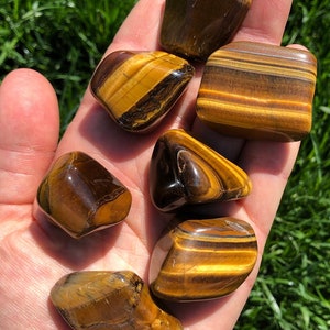 Tigers Eye Tumbled Stone - Multiple Sizes Available - Tumbled Tiger Eye Crystal - Large Polished Tiger Eye Crystal - Gold Tiger Eye Gemstone