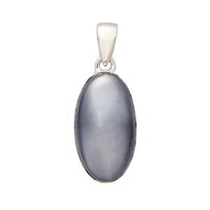 Hematite Stone Pendant Sterling Silver - Hematite Necklace - Hematite Pendant - Hematite Jewelry - hematite crystal pendant 575