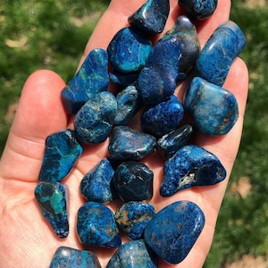 Shattuckite Tumbled Stone Grade A Shattuckite Multiple Sizes Available Shattuckite Tumbled Crystal Polished Blue Gemstone image 1