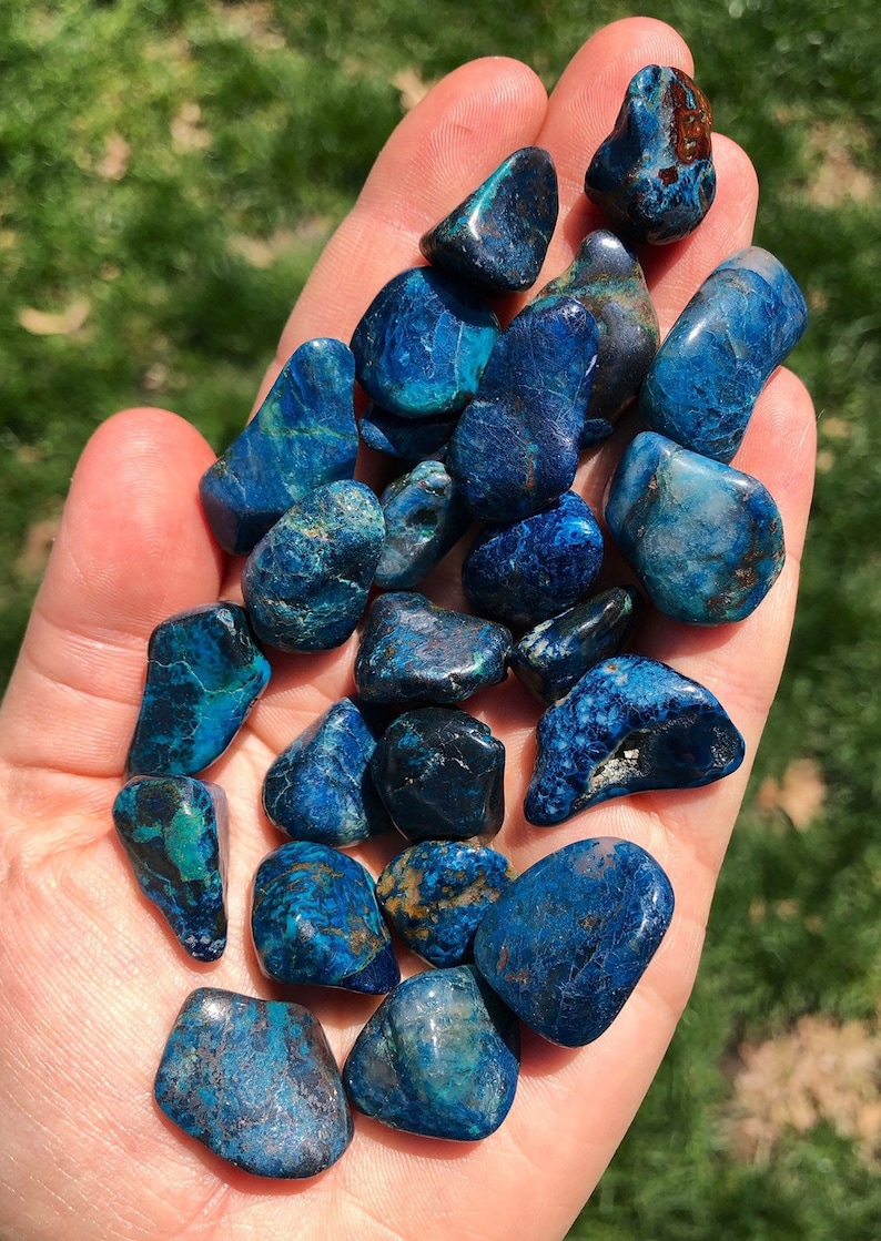 Shattuckite Tumbled Stone Grade A Shattuckite Multiple Sizes Available Shattuckite Tumbled Crystal Polished Blue Gemstone image 1