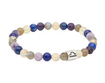 Libra Bracelet Elastic - Libra Zodiac Bracelet - Libra Crystal Bracelet - Libra Zodiac Sign Bracelet - Astrology Gift - Libra Crystals