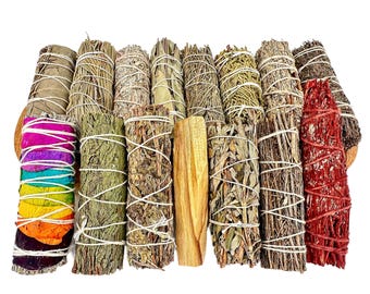Energy Cleansing Sticks & Bundles (You Choose the Herb) - 4" Herb Bundles for Smoke Cleansing - Natural Herbs - Cleansing Wand - Herbal Wand