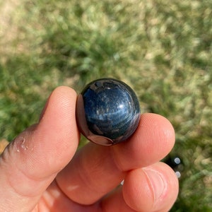 Esfera de ojo de tigre azul - Piedra pulida - Esfera de ojo de halcón azul - Cristales - Piedra del chakra del tercer ojo - Bola pulida de ojo de tigre azul