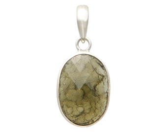 Faceted Moldavite Pendant - Moldavite Necklace in Sterling Silver - Genuine Moldavite Crystal Pendant - Authentic Moldavite Jewelry - #7