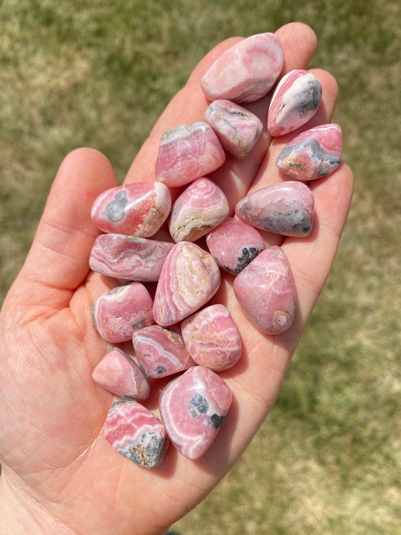 Rhodochrosite Tumbled Crystal 0.5 1.5 Grade AA Tumbled Rhodochrosite Stone Pink Rhodochrosite Gemstone Heart Healer Crystal image 5