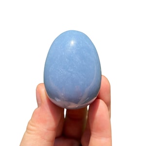 Angelite Stone Egg (~1.75&quot;) Anhydrite Peru Angelite Egg - Angelite Stone - Angelite Crystal Egg - Throat Chakra - Polished Anhydrite Stone