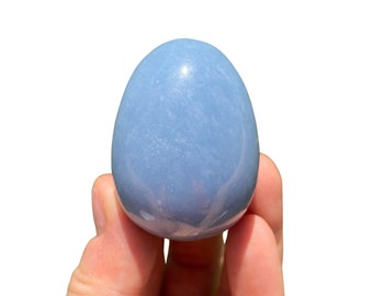 Angelite Stone Egg (~1.75") Anhydrite Peru Angelite Egg - Angelite Stone - Angelite Crystal Egg - Throat Chakra - Polished Anhydrite Stone