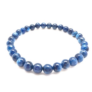 Blauwe kyanietarmband - elastische armband - natuurlijke blauwe kyanietsieraden - stretcharmband - sierlijke armband - echte kyaniet-edelsteen