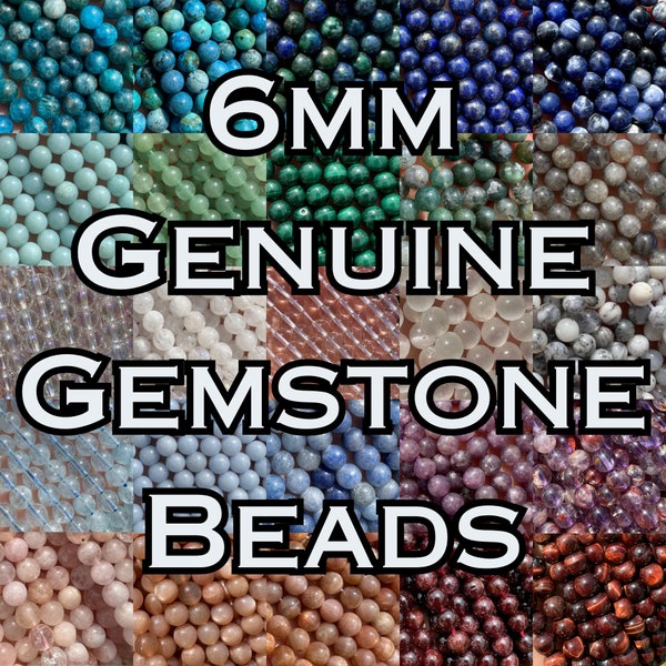 Genuine Crystal Bead Strands 6mm (40+ Crystals) - 6mm Beads - Polished Crystal Beads - Round Beads for Jewelry Making - 6mm Gemstone Beads