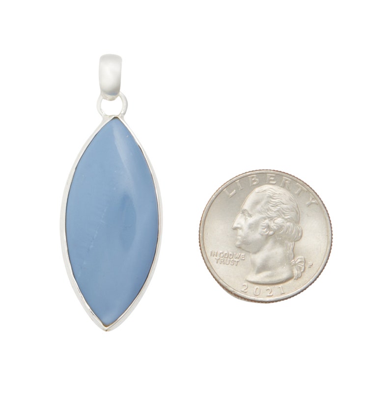 Owyhee Blue Opal Pendant Sterling Silver - Owyhee Blue Opal jewelry - Owyhee Blue Opal Necklace - Crystals and Stones 770 image 3