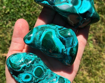 Chrysocolla Malachite Stone - Malachite Chrysocolla Crystal - Polished Chrysocolla Malachite Chunks - Natural Chrysocolla & Malachite