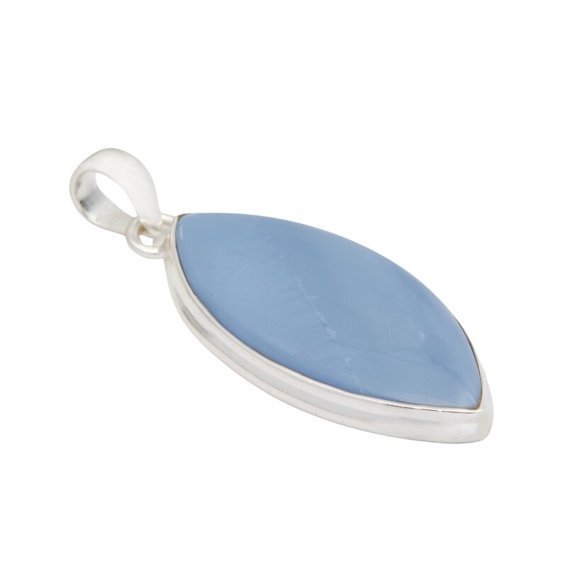 Owyhee Blue Opal Pendant Sterling Silver - Owyhee Blue Opal jewelry - Owyhee Blue Opal Necklace - Crystals and Stones 770 image 4
