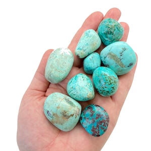 Peruvian Turquoise Tumbled Stone Chrysocolla Tumbled Turquoise Crystal Polished Blue Turquoise Stone From Peru Natural Turquoise image 2