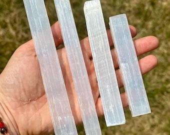 Selenite Wand - You Choose the Size! - Selenite Crystal Wand - Natural Crystal Wand - Selenite Slab - Genuine Selenite Crystal - Stone Wand