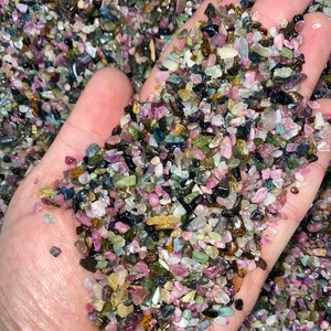 Mixed Tourmaline Polished Chips (3mm - 5mm) - Bulk Tourmaline Chips - Polished Mixed Tourmaline Crystals - Multi-Colored Tourmaline Chips
