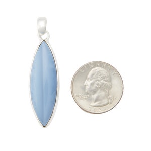 Owyhee Blue Opal Pendant Sterling Silver - Owyhee Blue Opal jewelry - Owyhee Blue Opal Necklace - Crystals and Stones 776 image 3