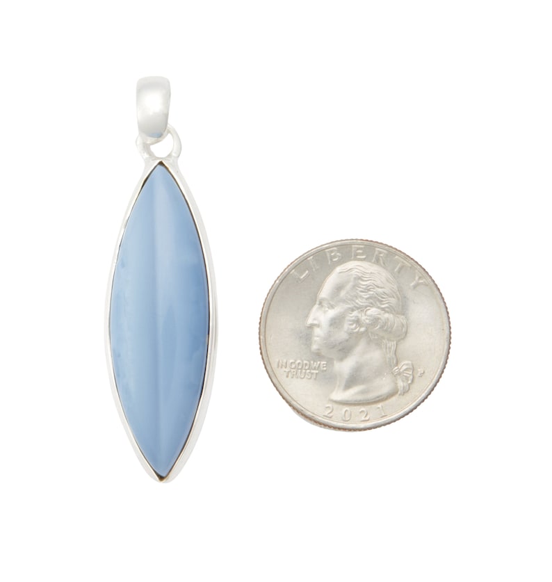 Owyhee Blue Opal Pendant Sterling Silver - Owyhee Blue Opal jewelry - Owyhee Blue Opal Necklace - Crystals and Stones 776 image 3