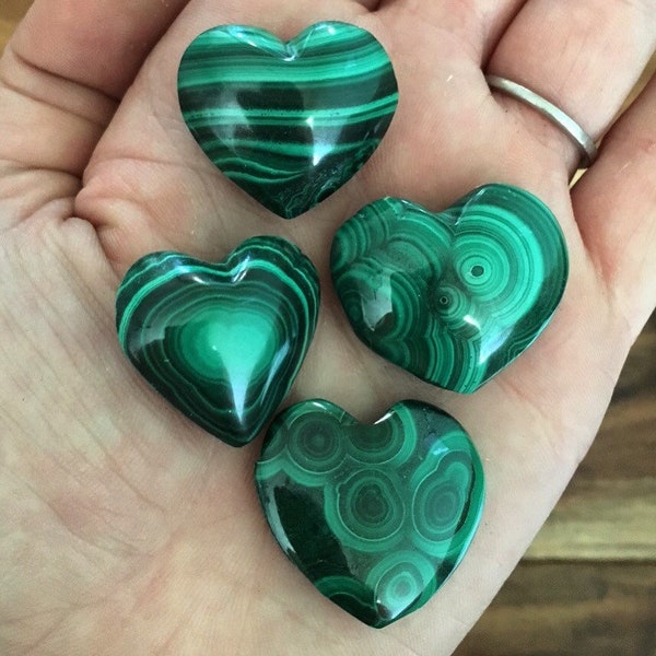 Malachite Heart - Malachite Stone - Healing Crystals and Stones - Heart Chakra Stones - Tumbled Malachite - Polished Malachite Heart Stone