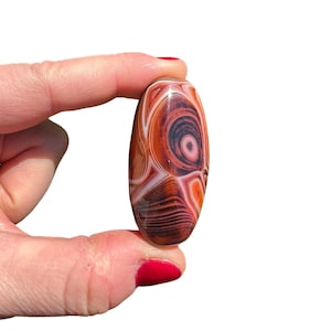 Sardonyx Tumbled Stone - Multiple Sizes - Tumbled Sardonyx Crystal Palm Stone - Polished Sardonyx Silk Agate Gemstone - Sardonyx Worry Stone